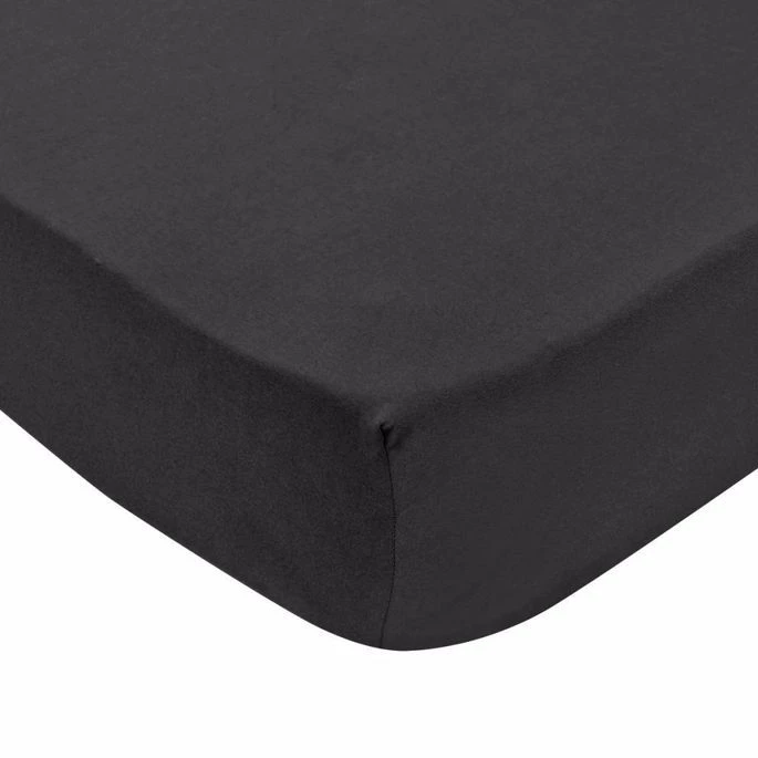 2 Draps-housses Anthracite En Jersey De Coton 90 X190 - 100 X 200 Cm 6 2 Draps-housses Anthracite En Jersey De Coton 90 X190 - 100 X 200 Cm – Image 4