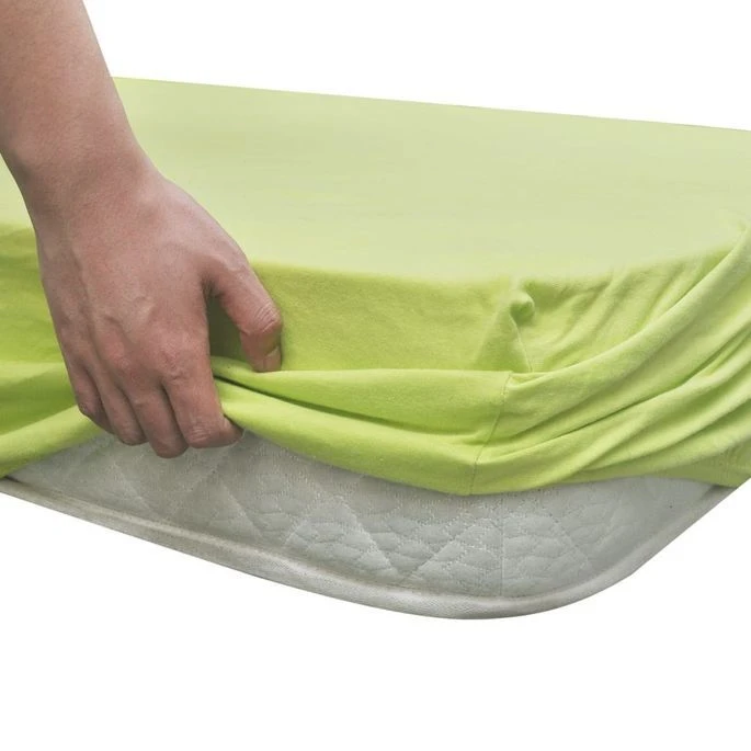 2 Draps-housses Vert Pomme En Jersey De Coton 180 X 200 - 200 X 220 Cm 5 2 Draps-housses Vert Pomme En Jersey De Coton 180 X 200 - 200 X 220 Cm – Image 3