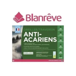 BLANREVE Lot De 2 Oreillers Anti-acariens 60 Cm -Lit Magique Soldes Magasin blanreve lot de 2 oreillers anti acariens 60 cm 3245841175884 513445