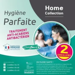 BLEU CALIN Lot De 2 Oreillers Cliniguard 60x60 Cm Blanc