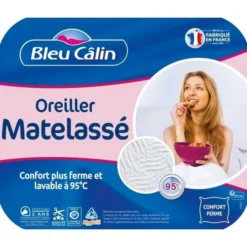 BLEU CALIN Oreiller MATELASSE 60x60cm