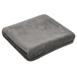 Couverture 100x150 Cm Fausse Fourrure De Lapin Gris Foncé