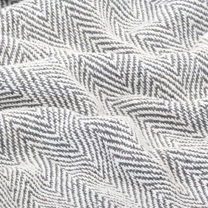 Couverture Coton à Chevrons 160 X 210 Cm Gris 4 Couverture Coton à Chevrons 160 X 210 Cm Gris – Image 2