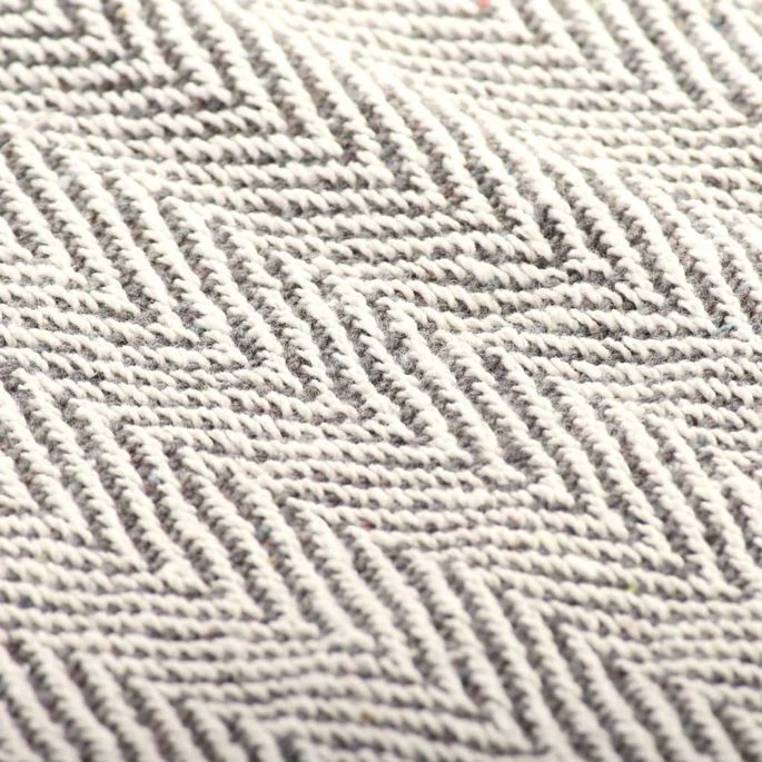 Couverture Coton à Chevrons 160 X 210 Cm Gris 5 Couverture Coton à Chevrons 160 X 210 Cm Gris – Image 3
