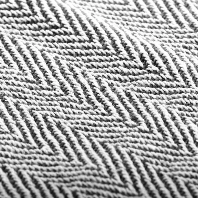 Couverture Coton à Chevrons 220 X 250 Cm Bleu Marine 5 Couverture Coton à Chevrons 220 X 250 Cm Bleu Marine – Image 3