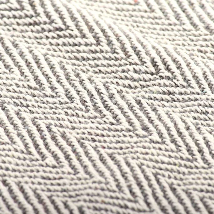 Couverture Coton à Chevrons 220 X 250 Cm Gris 5 Couverture Coton à Chevrons 220 X 250 Cm Gris – Image 3