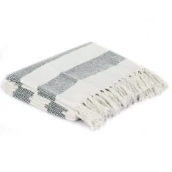 Couverture Coton Rayures 125 X 150 Cm Vert Foncé -Lit Magique Soldes Magasin couverture coton rayures 125 x 150 cm vert fonce 3666722519748 587032