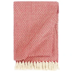 Couverture En Coton 125 X 150 Cm Rouge