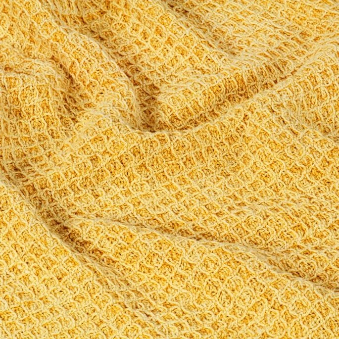 Couverture En Coton 160 X 210 Cm Jaune Moutarde 5 Couverture En Coton 160 X 210 Cm Jaune Moutarde – Image 3