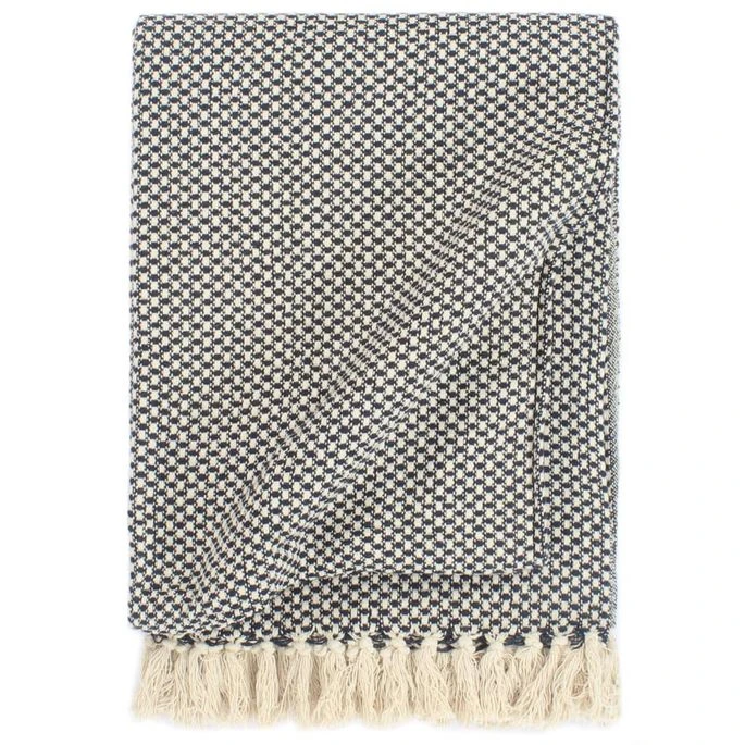 Couverture En Coton 220 X 250 Cm Bleu Marine 3 Couverture En Coton 220 X 250 Cm Bleu Marine