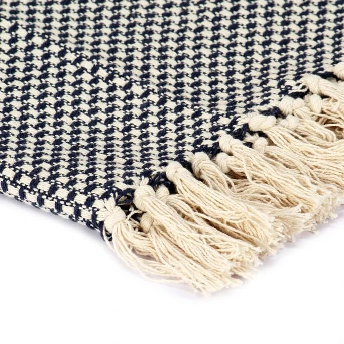 Couverture En Coton 220 X 250 Cm Bleu Marine 7 Couverture En Coton 220 X 250 Cm Bleu Marine – Image 5