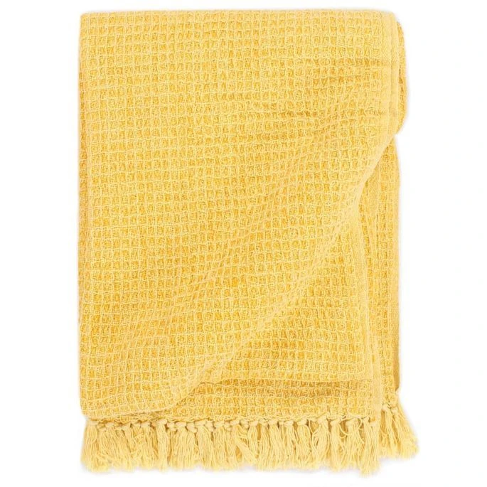 Couverture En Coton 220 X 250 Cm Jaune Moutarde 3 Couverture En Coton 220 X 250 Cm Jaune Moutarde