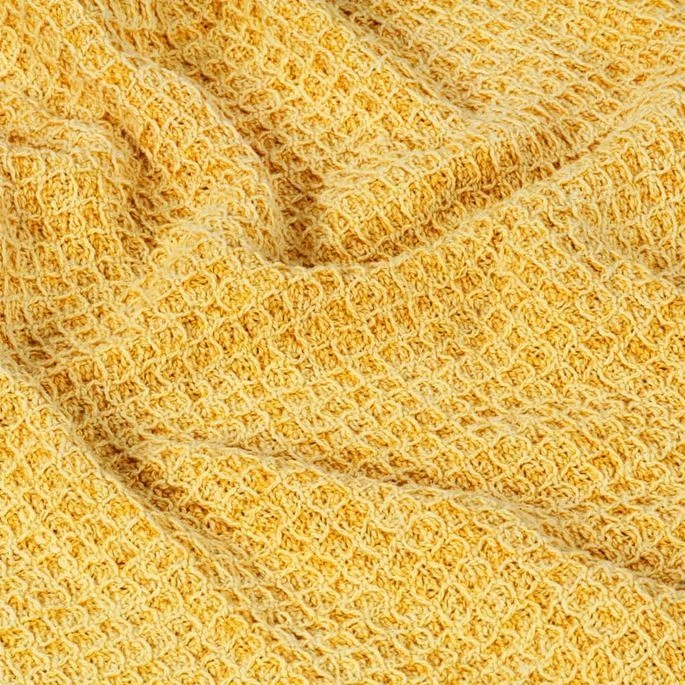 Couverture En Coton 220 X 250 Cm Jaune Moutarde 5 Couverture En Coton 220 X 250 Cm Jaune Moutarde – Image 3