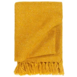 Couverture En Lurex 160 X 210 Cm Jaune Moutarde