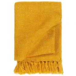 Couverture En Lurex 220 X 250 Cm Jaune Moutarde