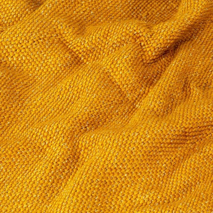 Couverture En Lurex 220 X 250 Cm Jaune Moutarde 5 Couverture En Lurex 220 X 250 Cm Jaune Moutarde – Image 3