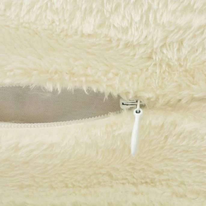 Couverture Et Housse De Coussin 3 Pièces Fausse Fourrure Crème 10 Couverture Et Housse De Coussin 3 Pièces Fausse Fourrure Crème – Image 8