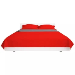 Couvre-lit Matelassé Double-face Rouge Et Gris 170x210 Cm -Lit Magique Soldes Magasin couvre lit matelasse double face rouge et gris 170x210 cm 3666722520577 586234