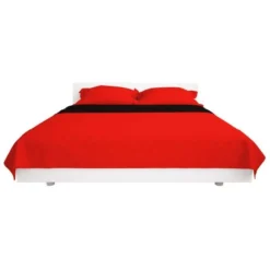 Couvre-lit Matelassé Double-face Rouge Et Noir 220x240 Cm -Lit Magique Soldes Magasin couvre lit matelasse double face rouge et noir 220x240 cm 3666722520591 586224