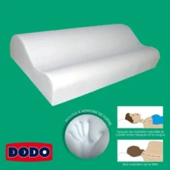 DODO Oreiller Anatomique A Mémoire De Forme GRAND CERVICAL 35x55cm -Lit Magique Soldes Magasin dodo oreiller anatomique a memoire de forme grand cervical 35x55cm 3307413001646 427242