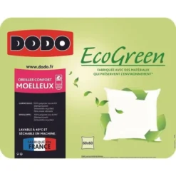 DODO Oreiller Moelleux ECO GREEN - 60x60 Cm -Lit Magique Soldes Magasin dodo oreiller moelleux eco green 60x60 cm 3307418122520 427391
