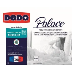 DODO Oreiller Percale Anti-Acariens PALACE - 65 X 65 Cm -Lit Magique Soldes Magasin dodo oreiller percale anti acariens palace 65 x 65 cm 3307410003391 427257