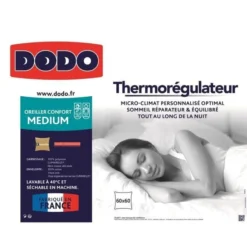 DODO Oreiller Thermorégulateur - 60 X 60 Cm - Blanc -Lit Magique Soldes Magasin dodo oreiller thermoregulateur 60 x 60 cm blanc 3307418216625 461778