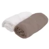 DOUX NID Lot 2 Draps-Housses Jersey Blanc Et Taupe 70 X 140 Cm