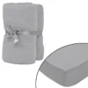 Drap-housse 2 Pcs Jersey De Coton 180x200-200x220 Cm Gris -Lit Magique Soldes Magasin drap housse 2 pcs jersey de coton 180x200 200x220 cm gris 8718475960553 586163
