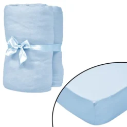 Drap-housse Pour Berceaux 4 Pcs Jersey De Coton 40x80 Cm Bleu