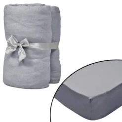 Drap-housse Pour Berceaux 4 Pcs Jersey De Coton 60x120 Cm Gris