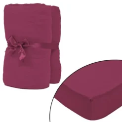 Drap-housse Pour Lit à Eau 2 Pcs 1,8x2 M Jersey Coton Bordeaux