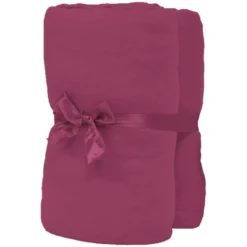 Drap-housse Pour Lit à Eau 2 Pcs 1,8x2 M Jersey Coton Bordeaux -Lit Magique Soldes Magasin drap housse pour lit a eau 2 pcs 1 8x2 m jersey coton bordeaux 8718475604969 586717
