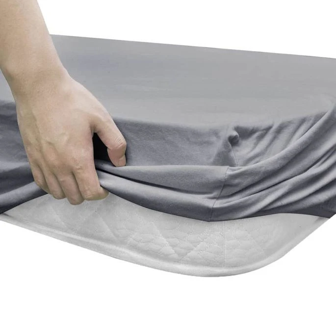 Drap-housse Pour Lits à Eau 2 Pcs 200x200 Cm Coton Jersey Gris 4 Drap-housse Pour Lits à Eau 2 Pcs 200x200 Cm Coton Jersey Gris – Image 2