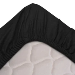 Draps De Lit 2 Pièces 140 X 200 Cm Coton Noir -Lit Magique Soldes Magasin draps de lit 2 pieces 140 x 200 cm coton noir 8718475514879 1268738