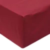 Draps De Lit 2 Pièces 160 X 200 Cm Coton Bordeaux -Lit Magique Soldes Magasin draps de lit 2 pieces 160 x 200 cm coton bordeaux 8718475515029 867565