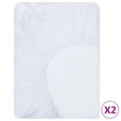 Draps-housses Imperméables 2 Pcs Coton 60x120 Cm Blanc
