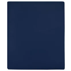 Draps-housses Jersey 2 Pcs Bleu Marine 180x200 Cm Coton