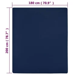 Draps-housses Jersey 2 Pcs Bleu Marine 180x200 Cm Coton -Lit Magique Soldes Magasin draps housses jersey 2 pcs bleu marine 180x200 cm coton 3666722819435 1456665
