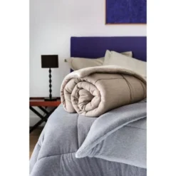 Edredon MEGEVE 140x160cm - 100% Coton - Taupe/Beige -Lit Magique Soldes Magasin edredon megeve 140x160cm 100 coton taupe beige 3045051143648 426423