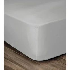 LOVELY HOME Drap Housse 100% Coton 90x190x30 Cm Gris Clair