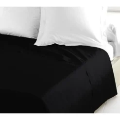 LOVELY HOME Drap Plat 100% Coton 240x300 Cm Noir