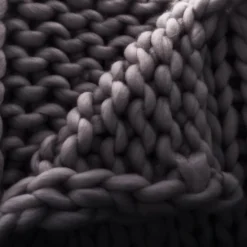 Plaid En Maille XL Coloris - 125x150 Cm - Gris Anthracite