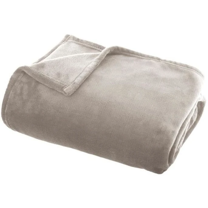 Plaid Flanel Uni - 125 X 150 Cm - Gris Clair 3 Plaid Flanel Uni - 125 X 150 Cm - Gris Clair