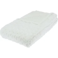 Plaid Fourrure Bouclée - 120 X 160 Cm - Ecru