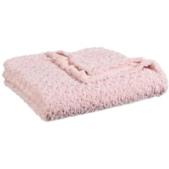 Plaid Fourrure Bouclée - 180 X 230 Cm - Rose