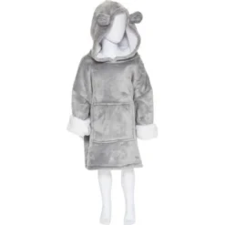 Plaid Sweat A Capuche Ours - Gris