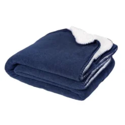 Plaid SWEET 130x150cm - 100% Polyester - Bleu Nuit