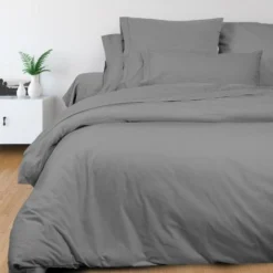 SOLEIL D'OCRE Drap Plat Camille - Coton Percale - 180 X 290 Cm - Gris -Lit Magique Soldes Magasin soleil d ocre drap plat camille coton percale 180 x 290 cm gris 3418172130130 453851