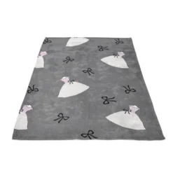 SOLEIL D' OCRE Plaid Polaire Microfibre Anais - 110 X 160 Cm - Gris Anthracite